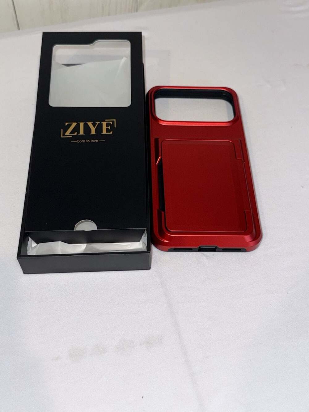 ZIYE Red iPhone 17 Pro Max Case with Card Slot (b62)